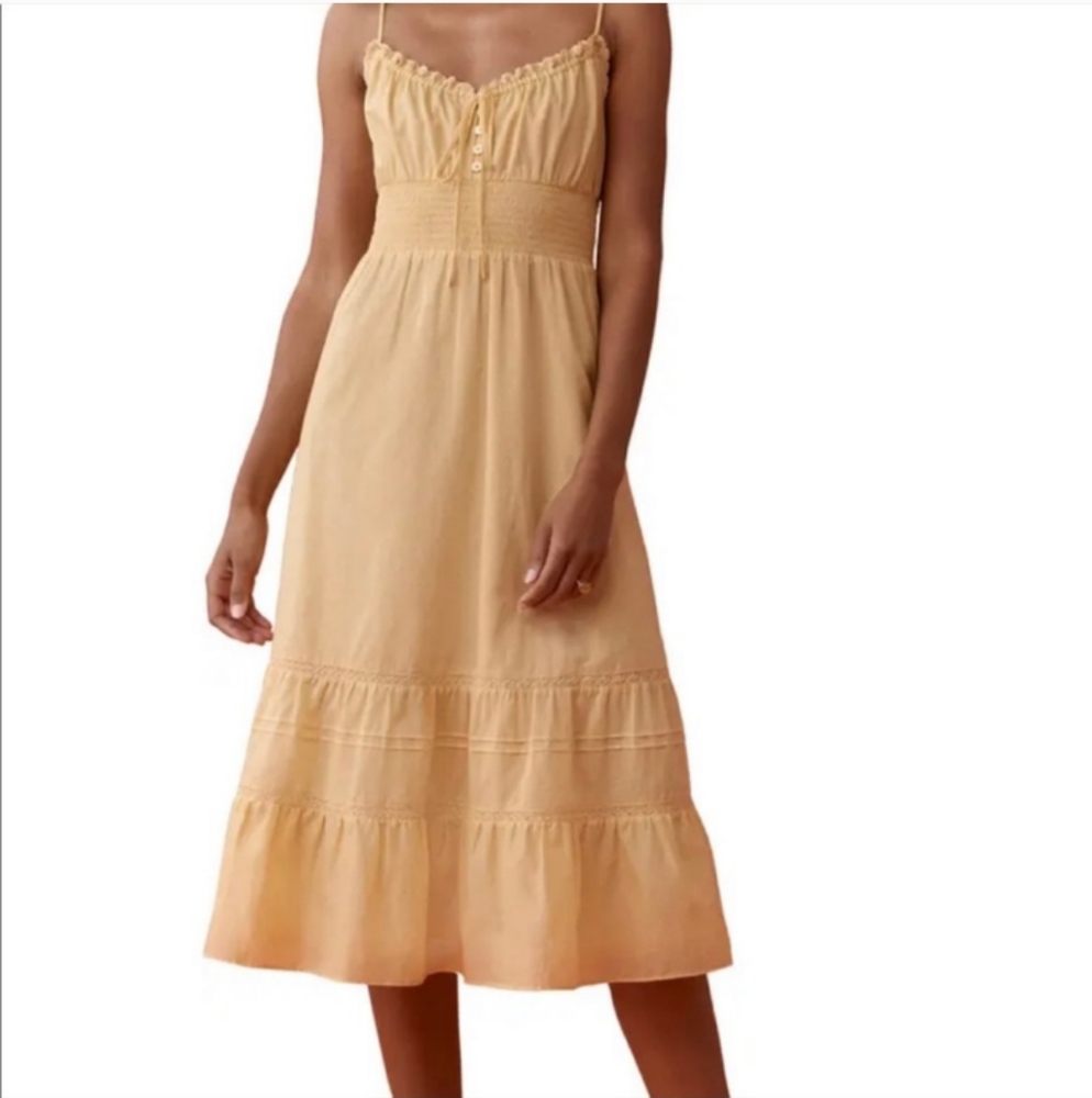 NWT REFORMATION Landon 100% Organic Cotton Midi Dress Size 12.